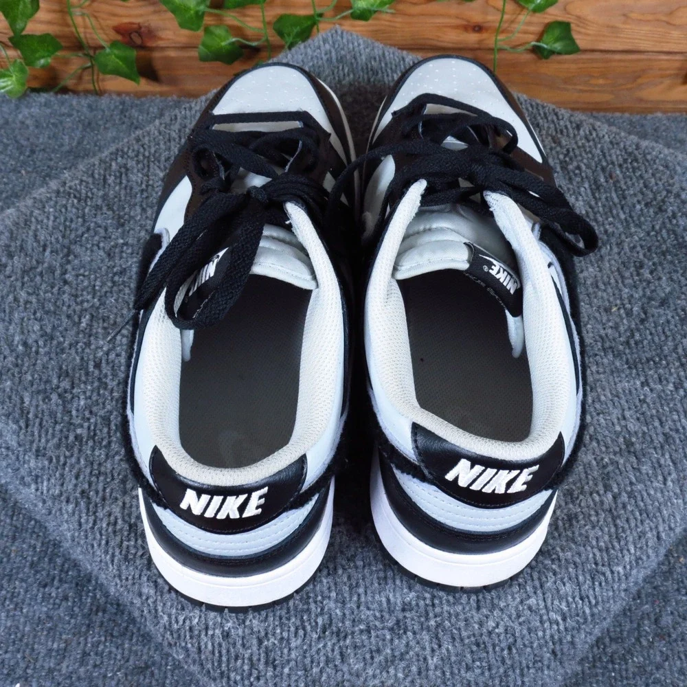 Nike Dunk Low Chenille Swoosh Men Shoes Sz 12.5 Lifestyle Black White DQ7683-001